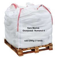 Sare de Mare Grunjoasa Numarul 4,  saci 25KG, (1 tona)