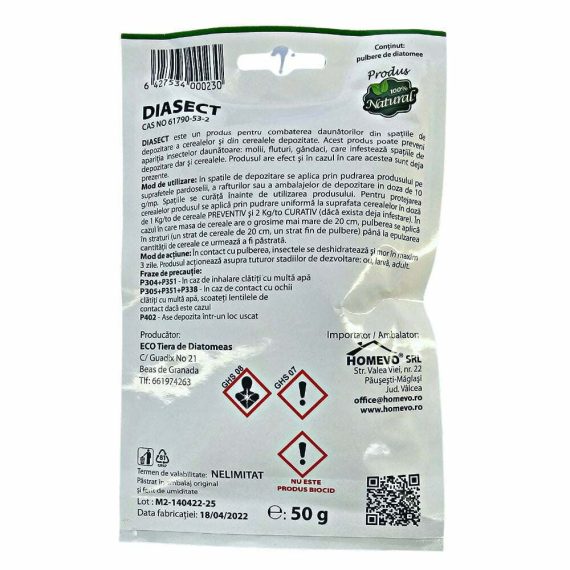 Solutie Daunatori Depozit Tip Pulbere HOMEVO DIASECT Natural 50g