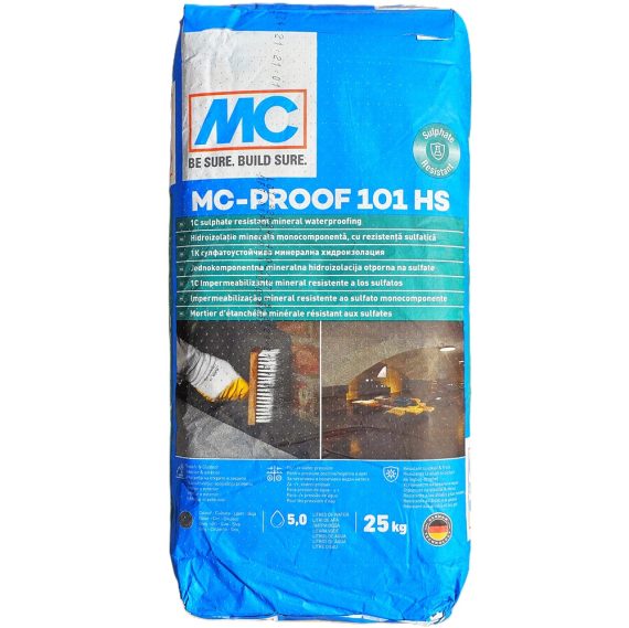 Hidroizolatie Beci Subsol Presiune Negativa, Certificata, MC PROOF 101 HS, 25Kg, Germany