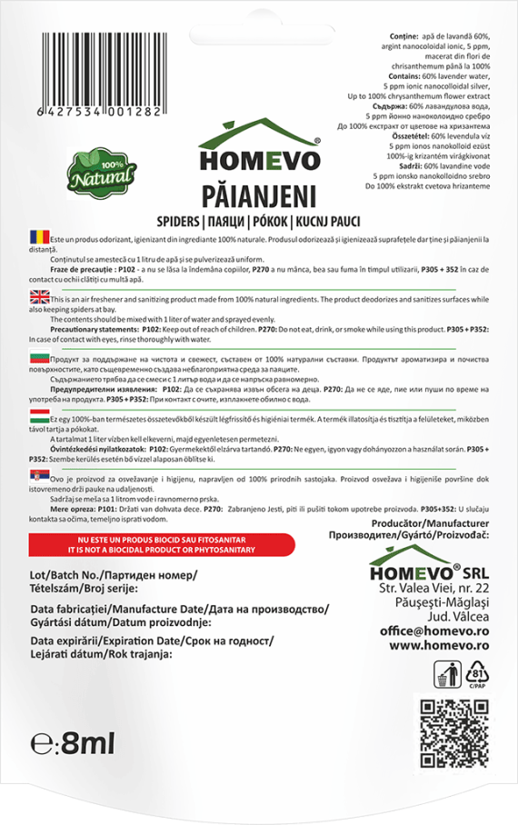 Solutie Paianjeni HOMEVO natural 8ml